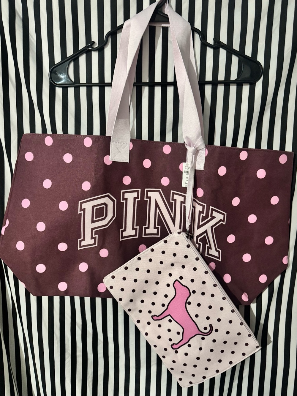 Victoria’s Secret Pink Tote Bag With Wristlet Pouch